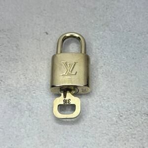 Louis Vuitton Gold Brass Lock & Key Set - #316